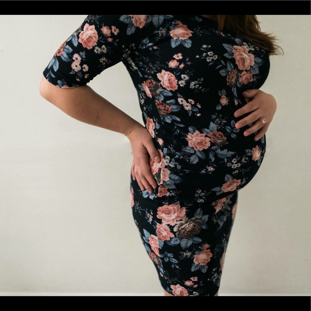 Pink Blush Floral Maternity Dress